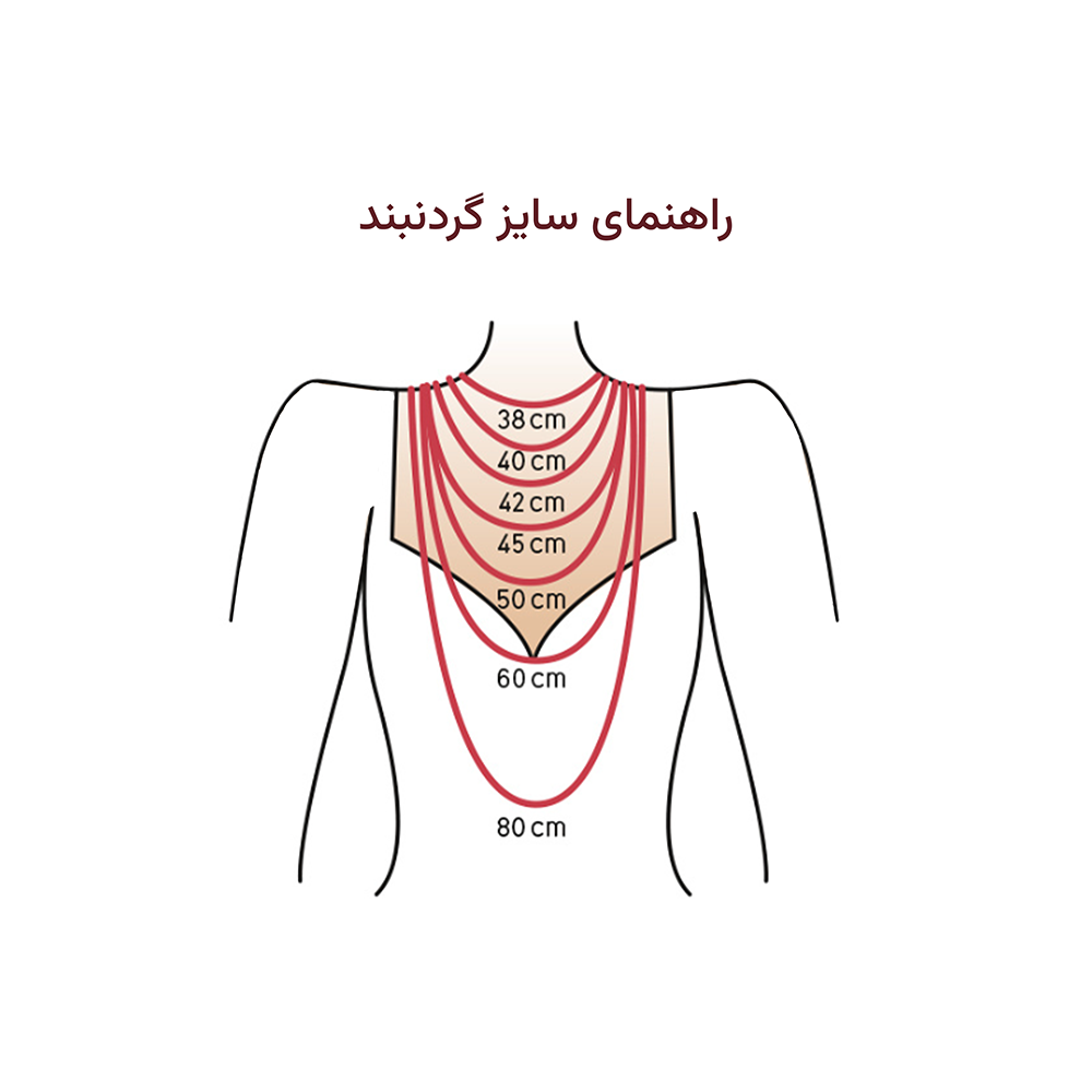 راهنمای اندازه گردنبند